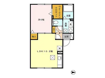 ウィルモアM&M(1LDK/1階)の間取り写真