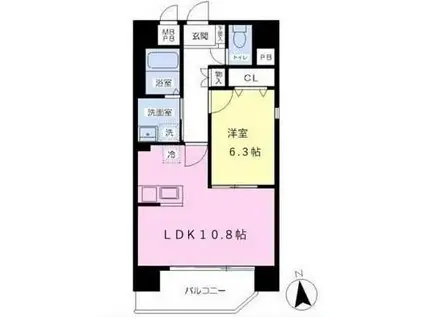 オーネスト九品寺(1LDK/8階)の間取り写真