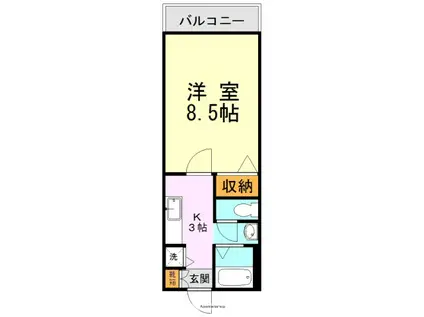 ロイヤルハイツ上熊本(1K/1階)の間取り写真