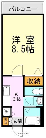 ロイヤルハイツ上熊本(1K/4階)の間取り写真