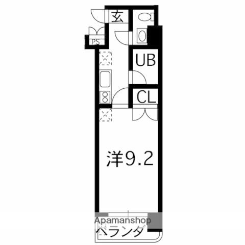 ユニテック九品寺(1K/4階)の間取り写真