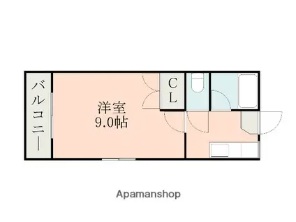 エクシード渡鹿(1K/1階)の間取り写真