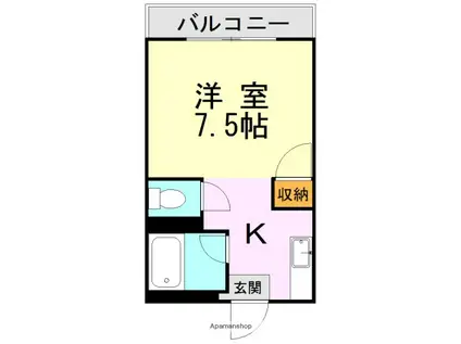 スイート・ハイツ(1K/3階)の間取り写真