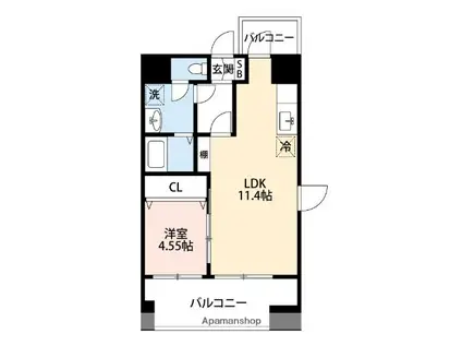 スプランドゥール新屋敷(1LDK/5階)の間取り写真