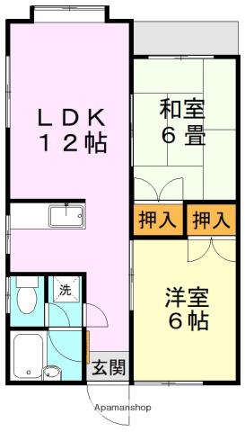 ドリームハイツ(2LDK/1階)の間取り写真