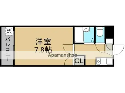 アビタシオン渡鹿(1K/2階)の間取り写真