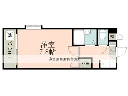 アビタシオン渡鹿(1K/4階)の間取り写真