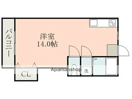 ロイヤルハイツ国府(ワンルーム/1階)の間取り写真