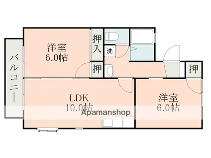 セジュール高岸C(2LDK/2階)の間取り写真
