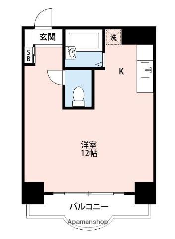 フェリーチェ本荘(ワンルーム/6階)の間取り写真