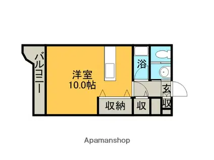 エヴァーグリーン水前寺弐番館(ワンルーム/2階)の間取り写真