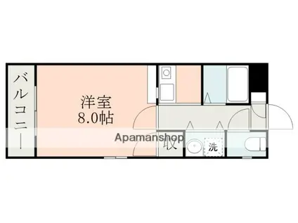 KKマンション(1K/2階)の間取り写真
