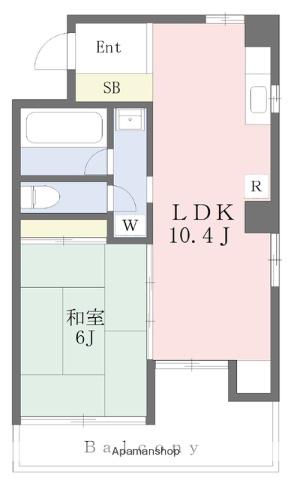 ライムパレス坪井(1LDK/5階)の間取り写真