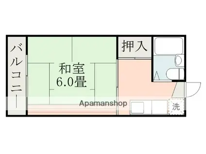 公園ハイツ(1DK/4階)の間取り写真