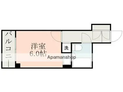 トーカン水前寺キャステール(ワンルーム/4階)の間取り写真