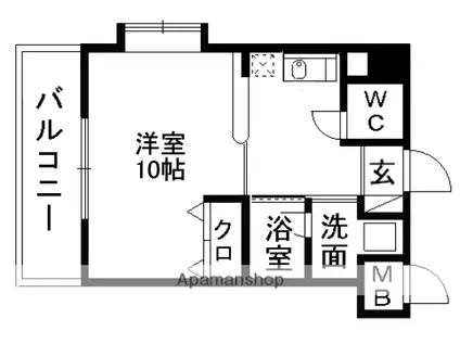 ビルド・ケアⅠ(ワンルーム/7階)の間取り写真