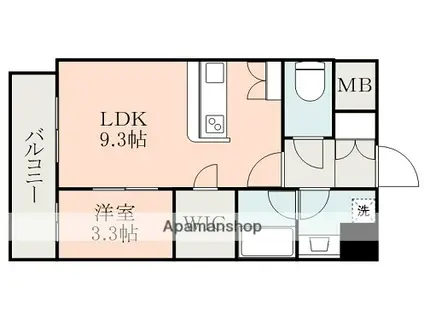 ソフィア九品寺(1LDK/5階)の間取り写真