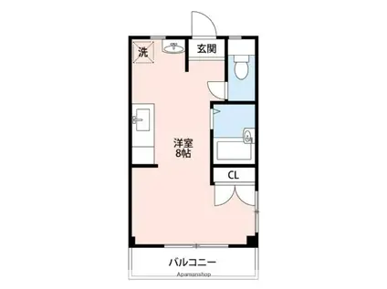 HUDO辛島(ワンルーム/3階)の間取り写真