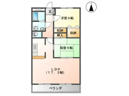 ヴェルデス(2LDK/1階)の間取り写真