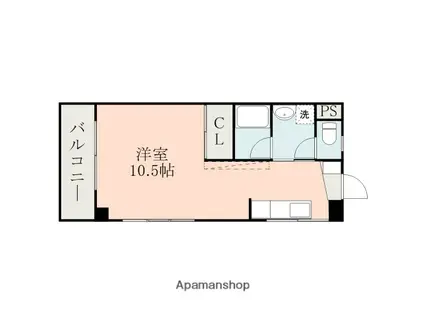 水前寺モア・ナチュール(ワンルーム/2階)の間取り写真