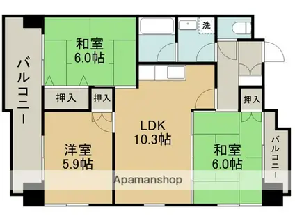 コルディエール大江(3LDK/4階)の間取り写真