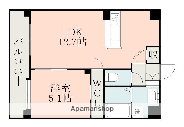 アルヴェアール水前寺(1LDK/7階)の間取り写真