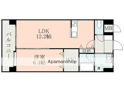 グラーヴェ水前寺(1LDK/8階)の間取り写真