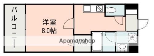 PRELUDE新町(1K/13階)の間取り写真