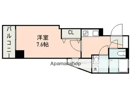 PUPPYS新屋敷(1K/1階)の間取り写真
