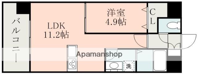グランパーク渡鹿(1LDK/2階)の間取り写真