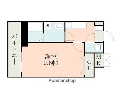 エスペランサ新屋敷(1K/4階)の間取り写真