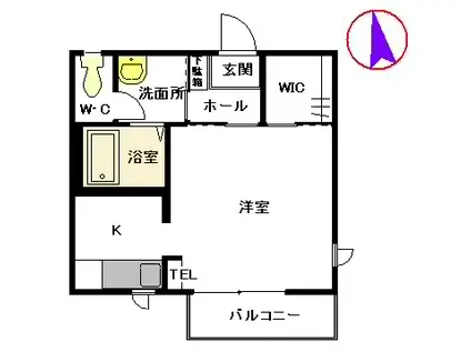 シャーメゾンクレール(1K/2階)の間取り写真