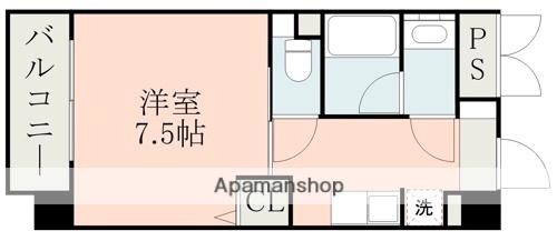 THE MUTUAL 藤崎宮(1K/4階)の間取り写真