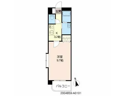 ROUND PURE21(1K/1階)の間取り写真