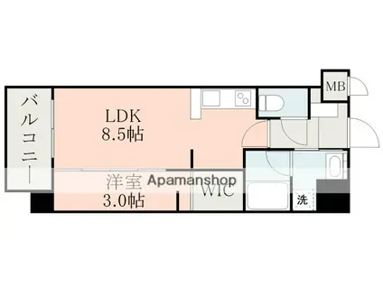 ラ・シック水前寺(1LDK/7階)の間取り写真