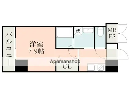 EDEN SUIZENJI STATION(1K/1階)の間取り写真