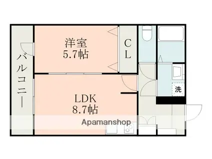 INDIGO BASE(1LDK/2階)の間取り写真