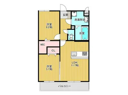 MS SUITE(2LDK/2階)の間取り写真