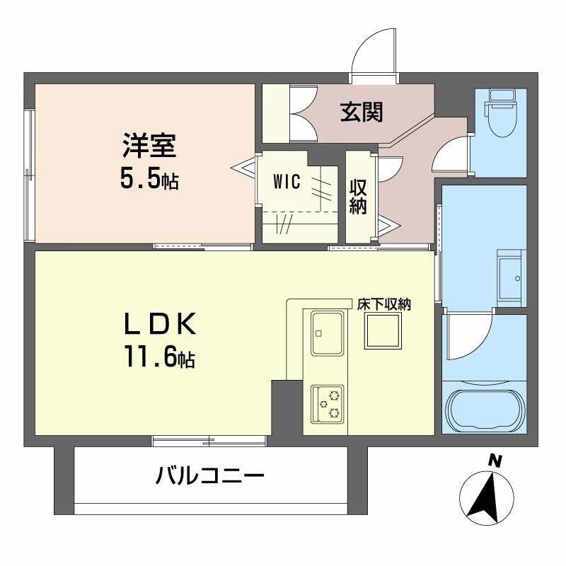 アンファング(1LDK/1階)の間取り写真