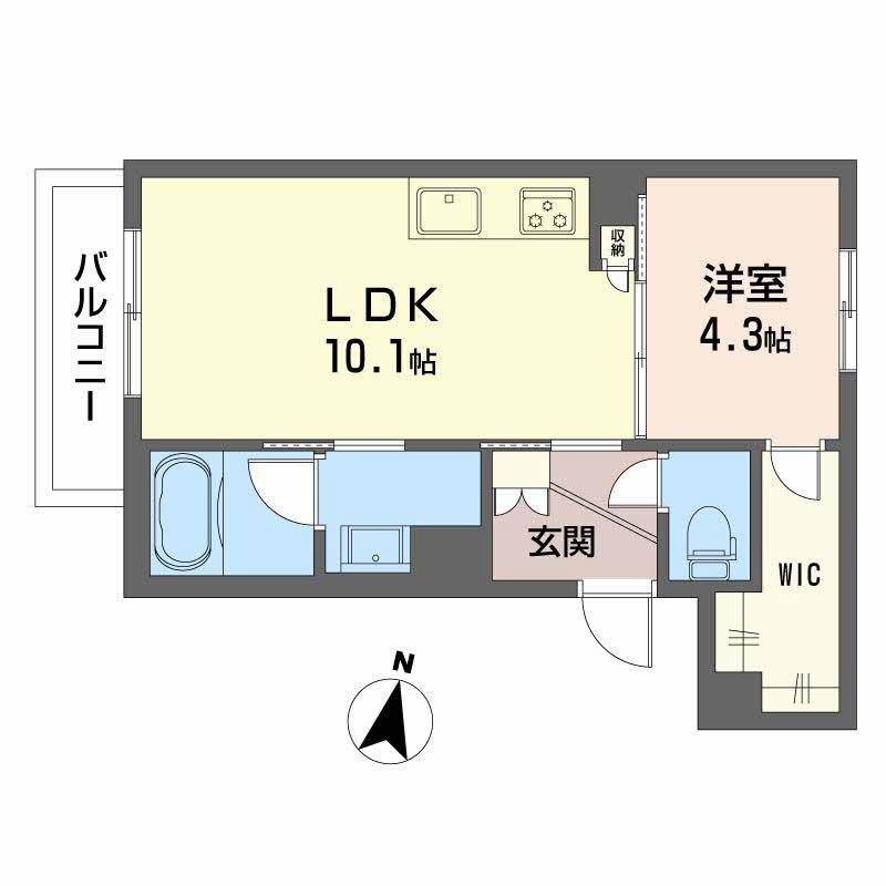 アンファング(1LDK/2階)の間取り写真