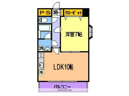 ヴィヴィエ南熊本(1LDK/4階)の間取り写真