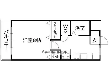 シャルム・カーサ渡鹿(1K/1階)の間取り写真