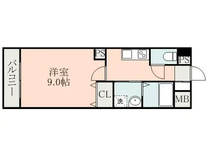 エテルナ水前寺(1K/2階)の間取り写真