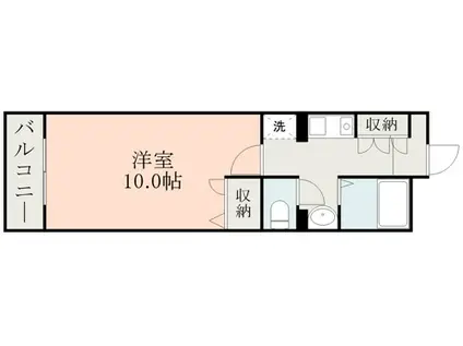 マーカス新大江(1K/4階)の間取り写真