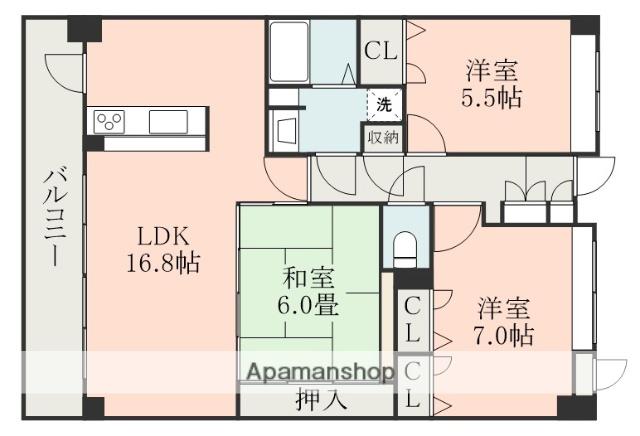 レイクサイドテラス(3LDK/4階)の間取り写真