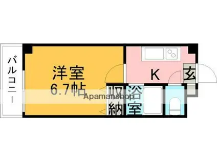 ロフティ大江(ワンルーム/3階)の間取り写真