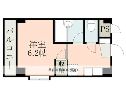 カミニート(1K/3階)の間取り写真