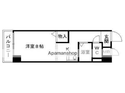 シティーガーデン水前寺(ワンルーム/7階)の間取り写真