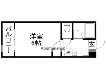 キャッスルマンション(ワンルーム/5階)の間取り写真