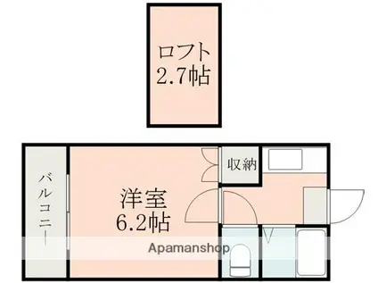 マーカス帯山(1K/2階)の間取り写真